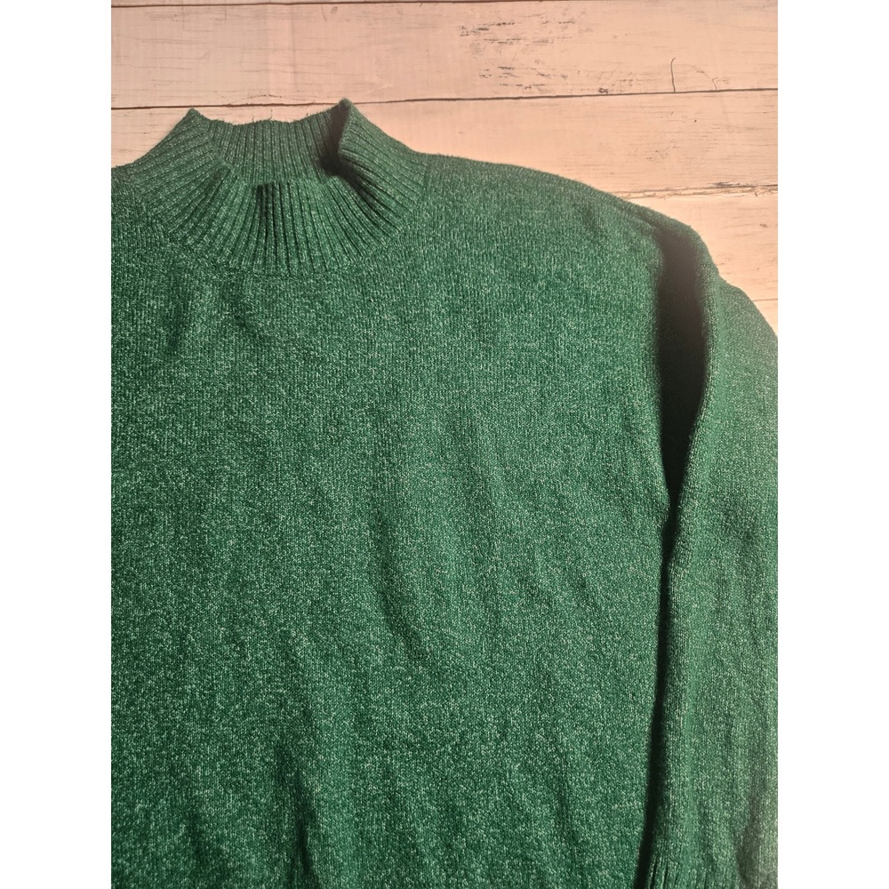 LOFT Outlet XL Green Marled Mock Neck Knit Sweater Cozy Pullover Womens